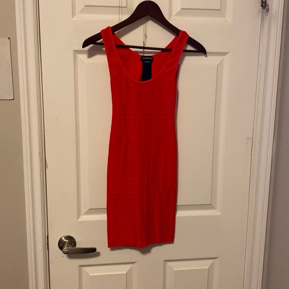 Orange Bebe Bandage Dress